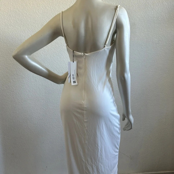 NWT Zara White Draped Midi Dress - Picture 11 of 13